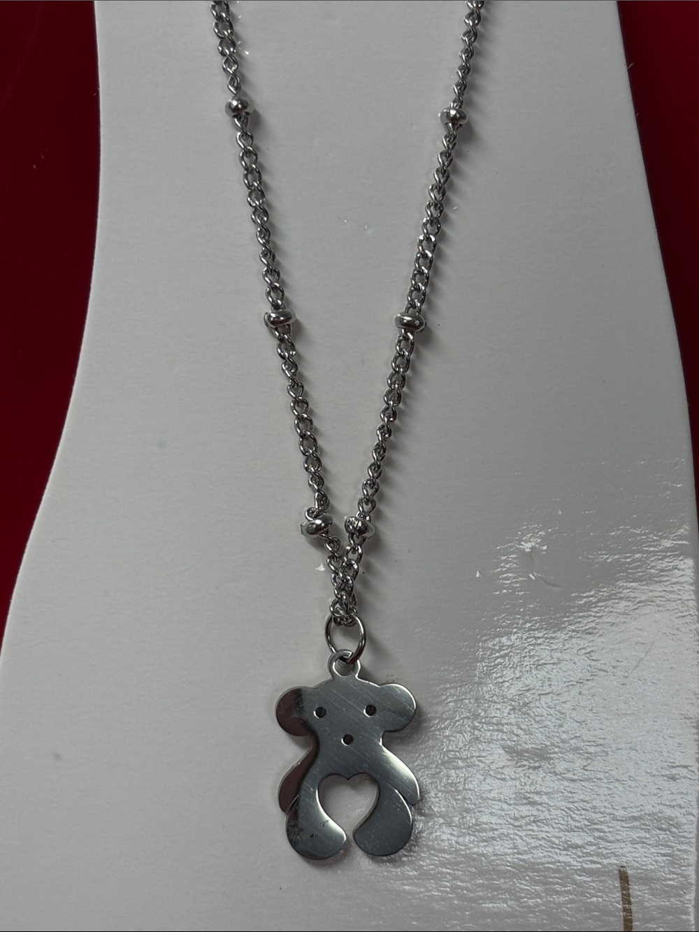 Stainless Steel Silver Teddy bear Anklet 🆕 - Picture 3 of 5
